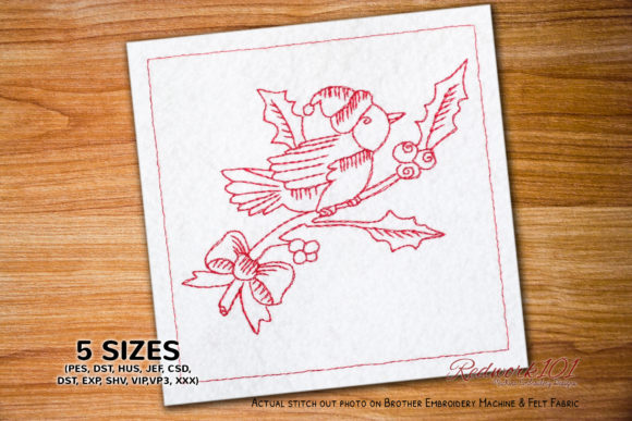Christmas Bird Redwork Review