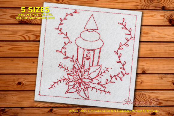 Christmas Bouquet Redwork Design