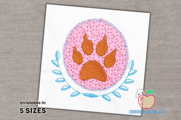 Foot Print of the Dog Applique