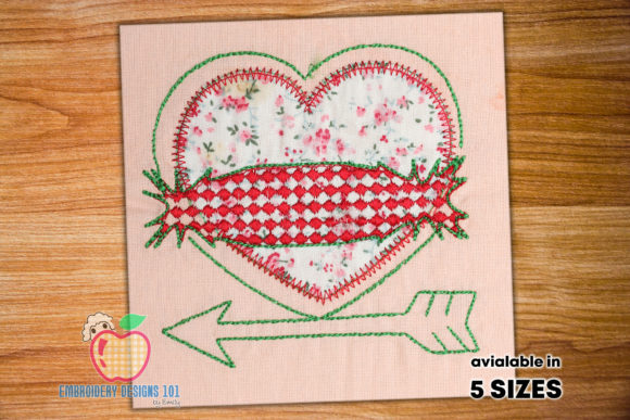 Heart and Arrow Shape Applique Pattern