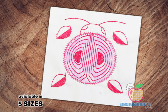 Ladybug with the Lines on Back Applique