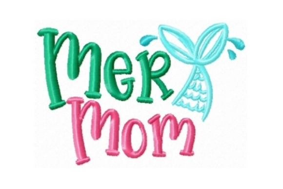 Mermom: A Joyful Beach Embroidery Design for Boutique Apparel