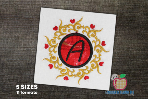 Round Floral Frame with Text