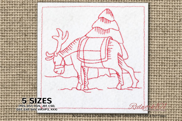 Santa's Reindeer Lineart Design