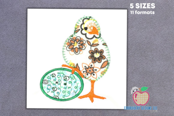 Small Chick with an Egg Applique