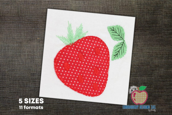 Strawberry with Leaf Applique