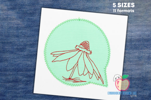 Sun Brews Flower Embroidery Design