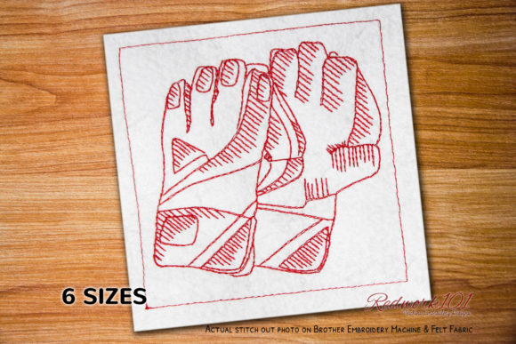 Wicket Keeper Gloves Embroidery Design